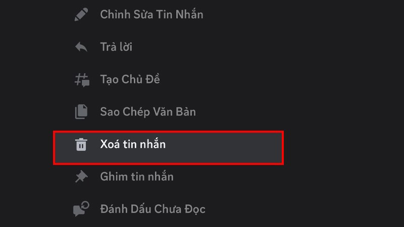 Chọn xóa tin nhắn trên điện thoại