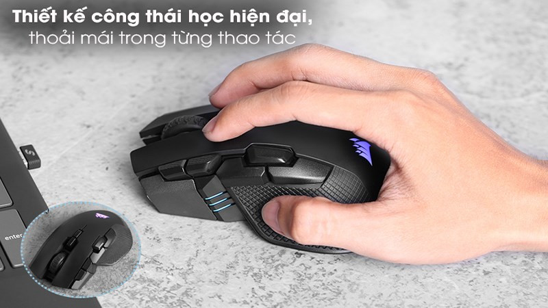  Chuột kh&ocirc;ng d&acirc;y Gaming Corsair Iron Claw RGB