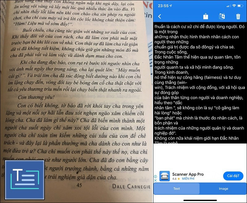 Chuyển ảnh thành văn bản nhờ ứng dụng Text Scanner (OCR)