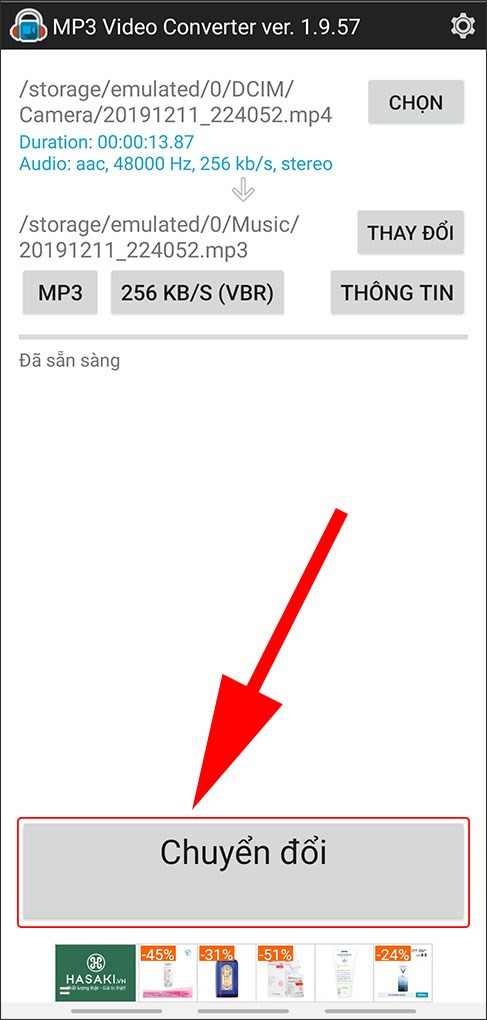 Chuyển đổi video sang MP3 trên điện thoại