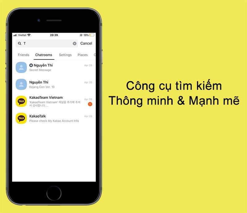 Công cụ tìm kiếm của ứng dụng KaKaoTalk