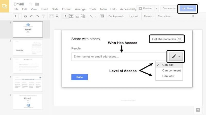 Cộng tác và chia sẻ an toàn với Google Slides