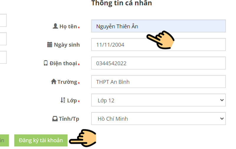 Đăng ký tài khoản