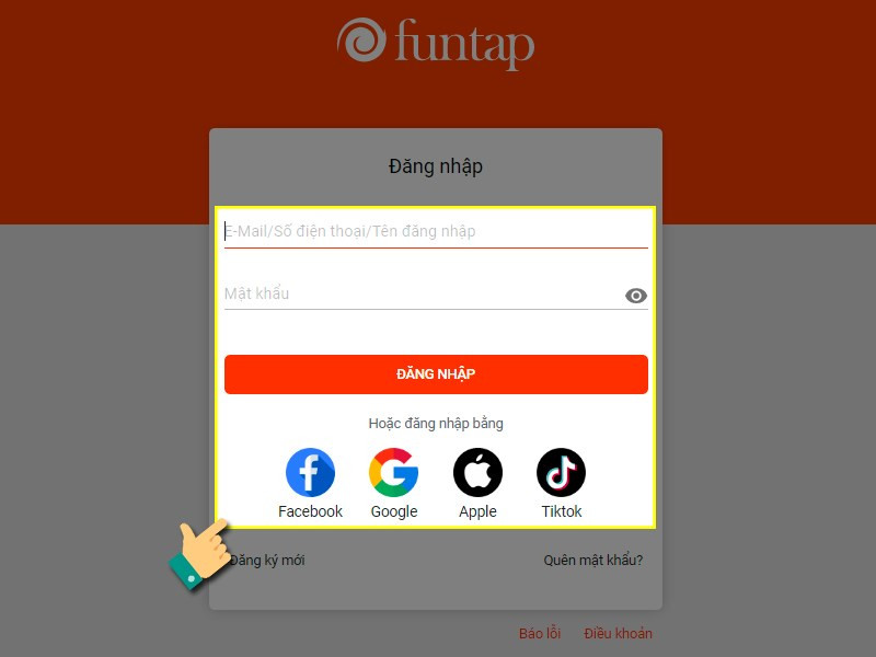 Đăng nhập tài khoản Funtap