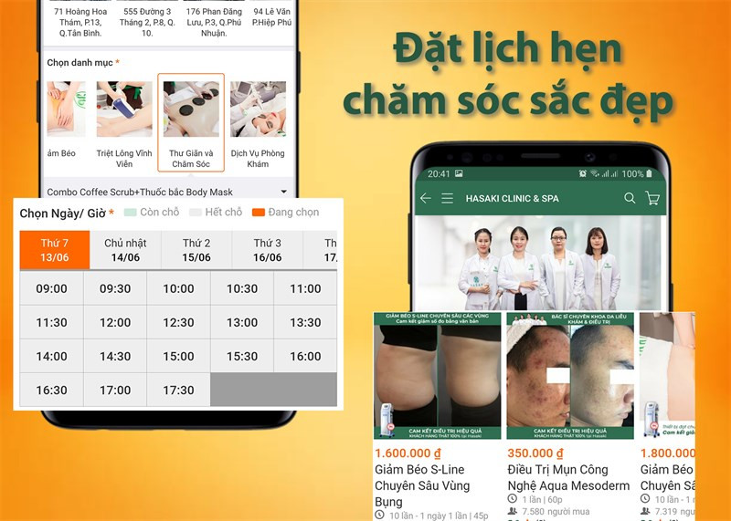 Đặt lịch dịch vụ làm đẹp