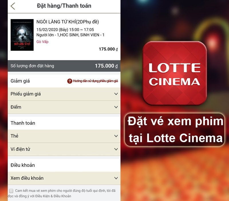 Đặt vé xem phim online trên LOTTECINEMA VN