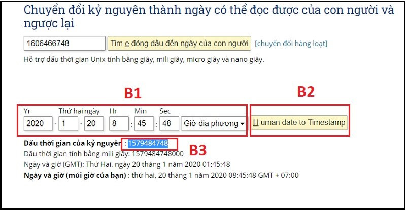 Dấu thời gian của kỷ nguyên