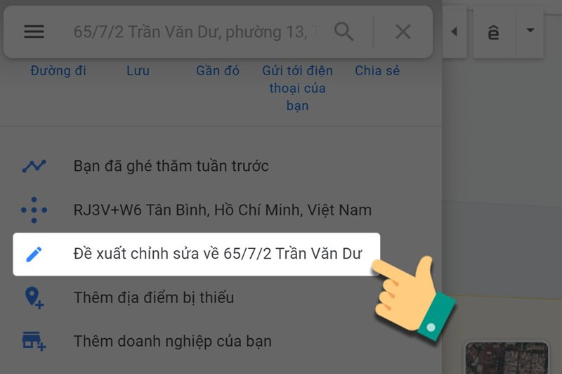 Đề xuất chỉnh sửa địa điểm