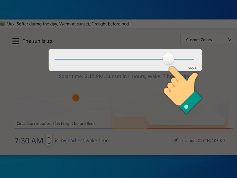 Điều chỉnh độ sáng màn hình Windows 10 bằng phần mềm f.lux