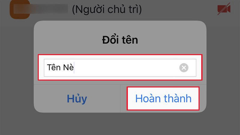 Đổi tên Zoom trên điện thoại trong cuộc họp