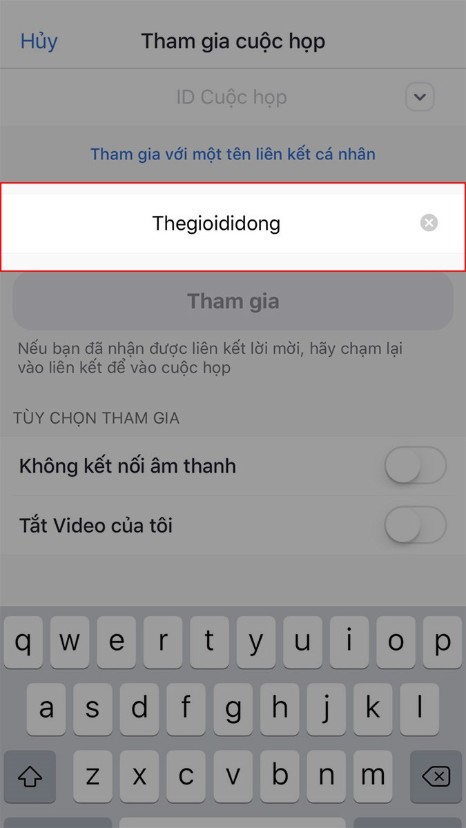 Đổi tên Zoom trên điện thoại trước khi vào cuộc họp