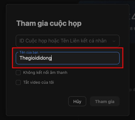 Đổi tên Zoom trên máy tính trước khi vào cuộc họp