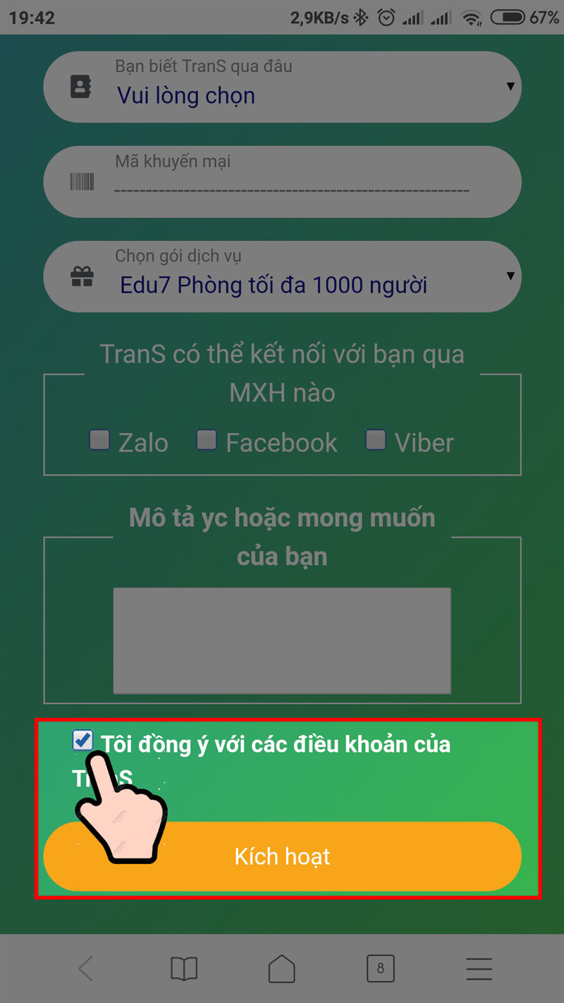 Đồng ý điều khoản