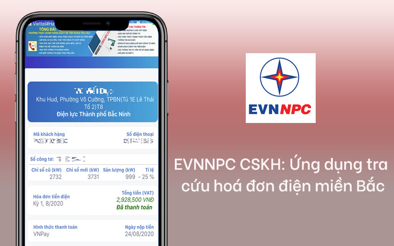 EVNNPC CSKH: Ứng dụng tra cứu ho&aacute; đơn điện miền Bắc