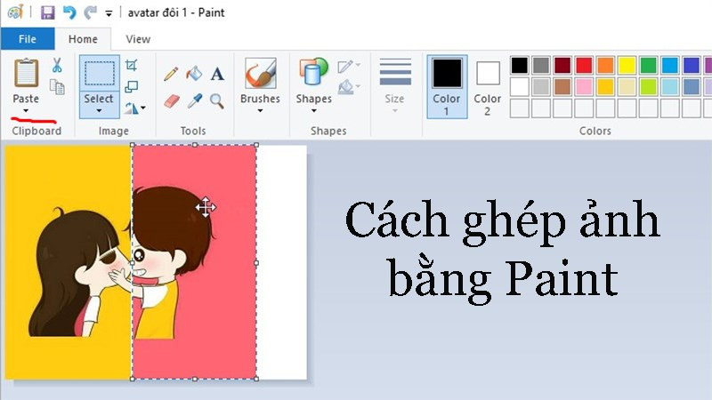 Ghép ảnh trong Paint