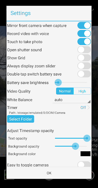 Giao diện chính ứng dụng Timestamp Camera Free