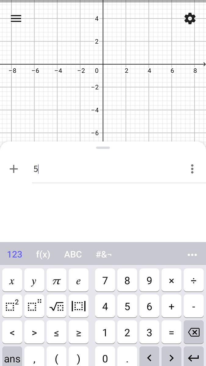 Giao diện GeoGebra trên điện thoại