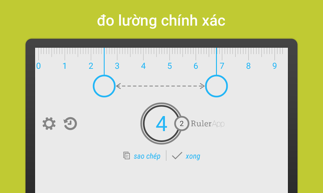 Giao diện ứng dụng Ruler App