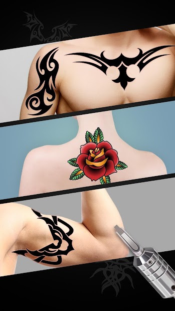 Giao diện ứng dụng Tattoo Maker với nhiều lựa chọn hình xăm