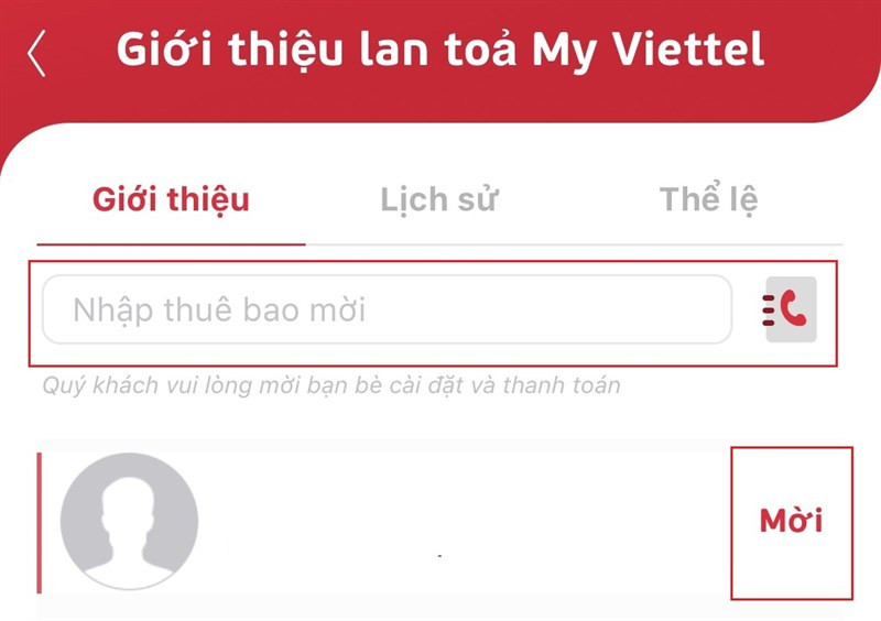 Giới thiệu bạn bè dùng My Viettel