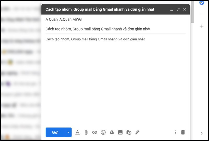 Gửi email cho nhóm