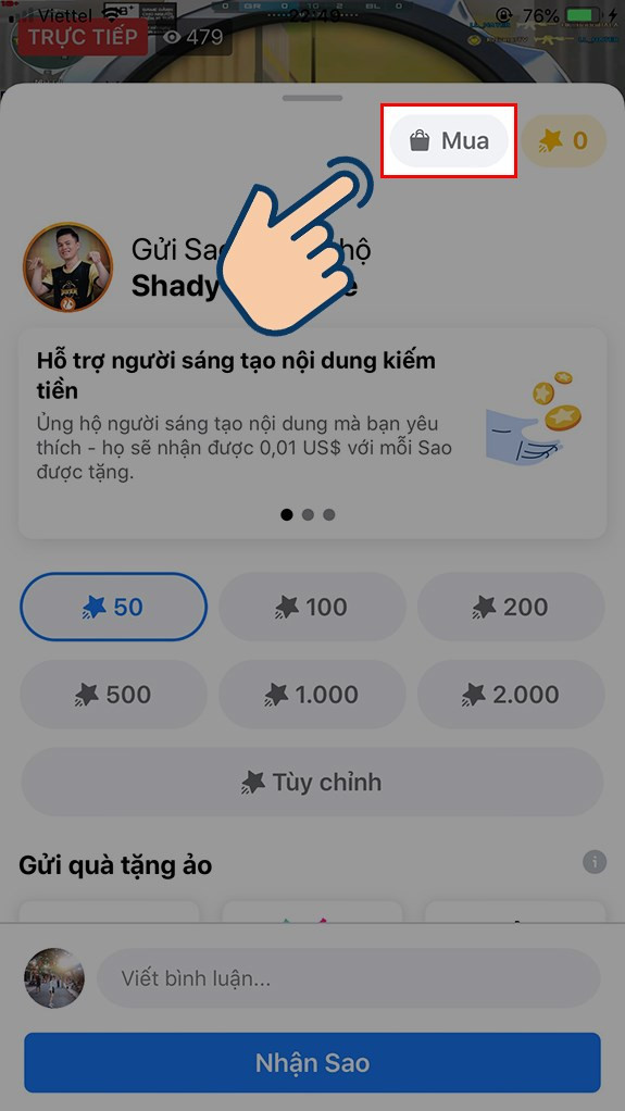 Hướng Dẫn Mua và Tặng Sao Facebook Gaming Cho Streamer Yêu Thích