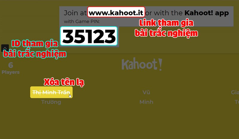 Kahoot! Giao diện trò chơi