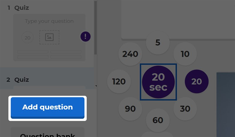 Kahoot! Thêm câu hỏi