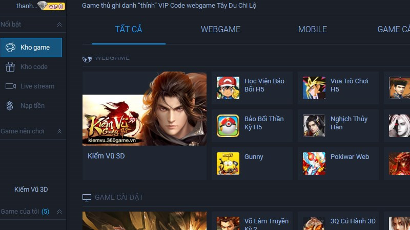 Kho game mobile đa dạng