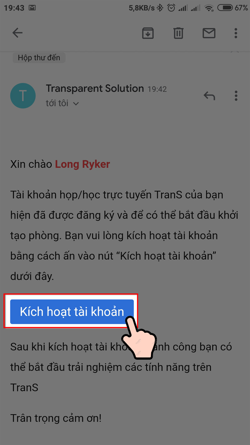 Kích hoạt tài khoản