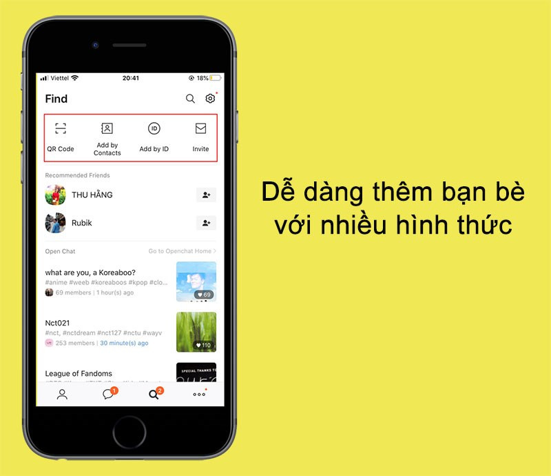 Kiếm bạn bè thông qua mã QR trên ứng dụng KaKaoTalk