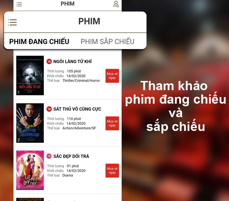 Lịch chiếu phim trên LOTTECINEMA VN