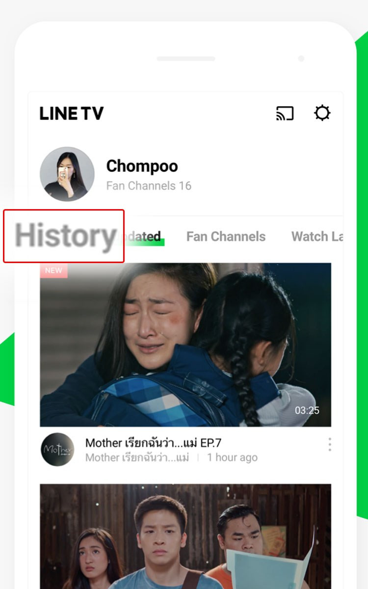 Lịch sử xem LINE TV