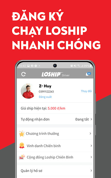 Loship - Chiến binh: App ship đồ vạn năng cho tài xế