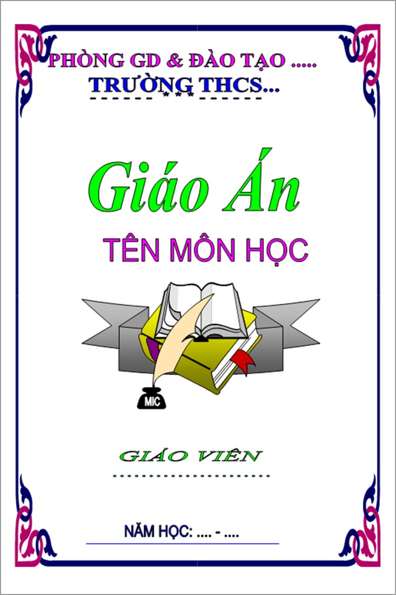 Mẫu bìa giáo án số 2