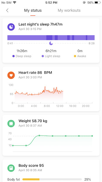 Mi Fit cài đặt mục tiêu luyện tập