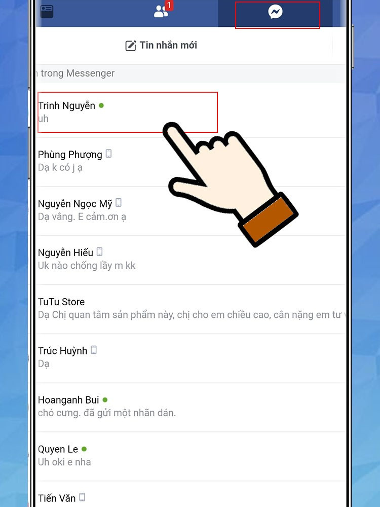 Mở Messenger và tìm ghi âm