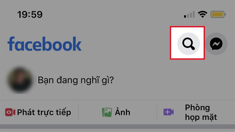 Mở ứng dụng Facebook và tìm kiếm tên người bạn muốn chặn