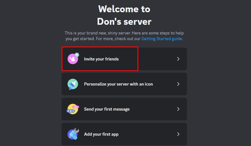 Mời bạn bè vào server Discord PC