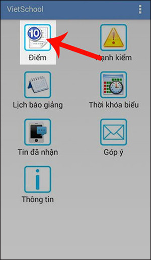 Mục điểm trên ứng dụng VietSchool