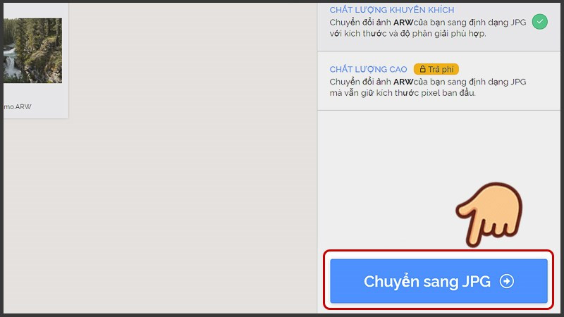 Nhấn "Chuyển sang JPG"