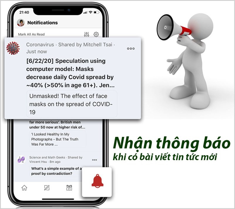 Nhận thông báo trên Quora