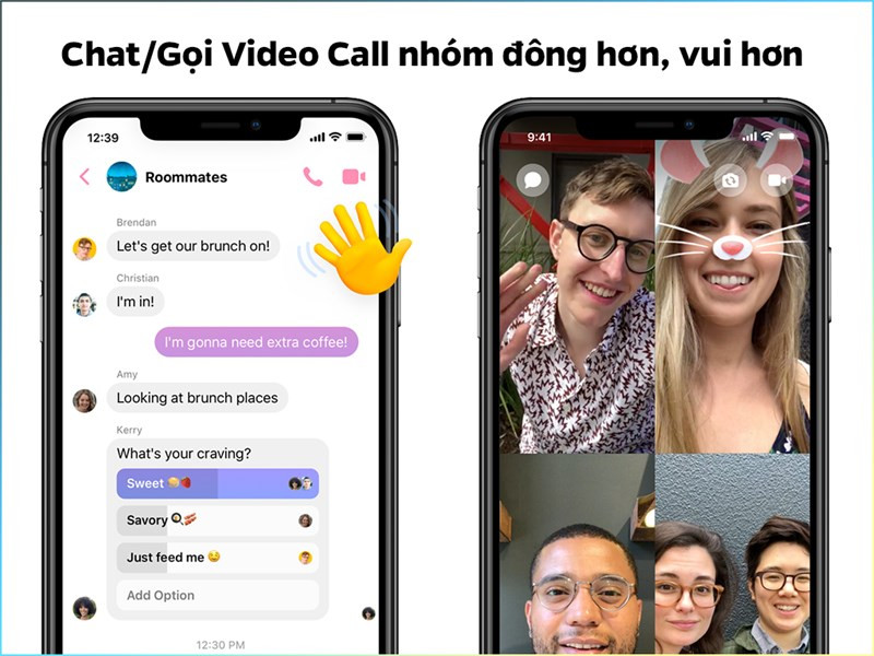 Nhắn tin/gọi video call đến nhiều người hơn