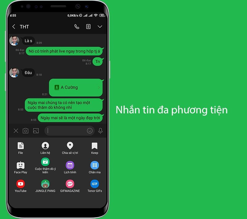 Nhắn tin, gửi ảnh, chơi trò chơi,... trên ứng dụng Line