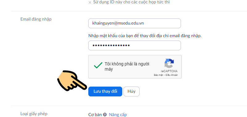 Nhập email trường học