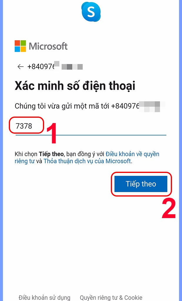 Nhập mã xác minh