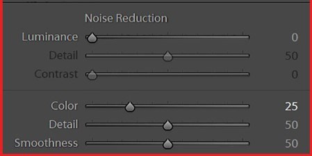 Nhóm thông số khử nhiễu hạt cho ảnh trong Lightroom phiên bản máy tính
