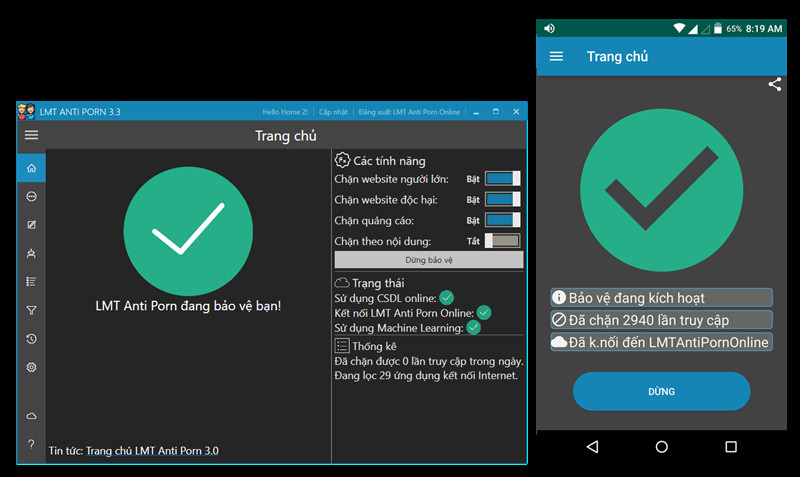 Phần mềm chặn web đen miễn ph&iacute; LMT Anti Porn