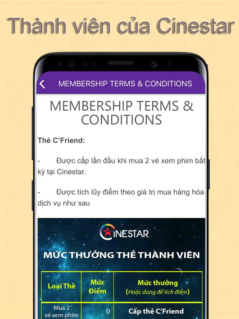 Quản lý thẻ thành viên trên Cinestar