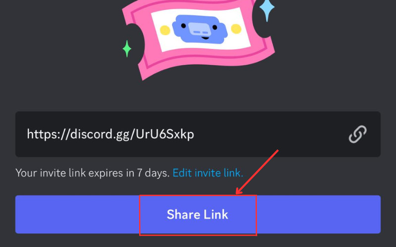 Sao chép link mời Discord